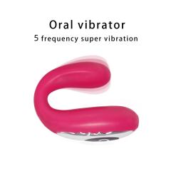 Red Rechargeable Silicone Vibrator – 5 Vibrating Modes U-Shaped Design
