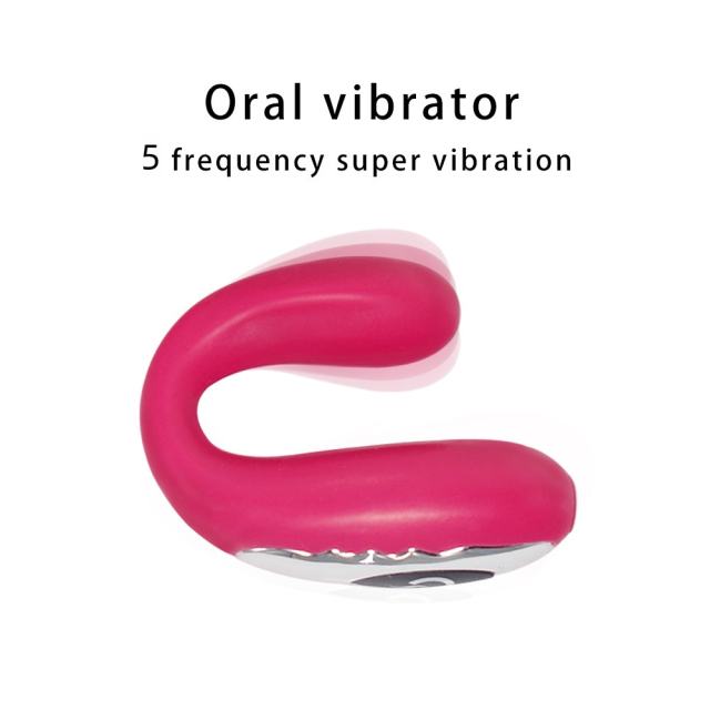Red Rechargeable Silicone Vibrator – 5 Vibrating Modes U-Shaped Design