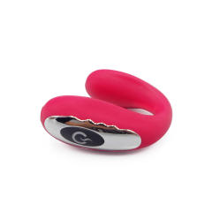 Red Rechargeable Silicone Vibrator – 5 Vibrating Modes U-Shaped Design