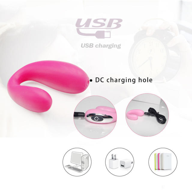 Red Rechargeable Silicone Vibrator – 5 Vibrating Modes U-Shaped Design