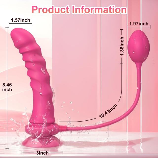 8.27" Magenta Rechargeable Silicone App-Controlled Strap-On Vibrator – 9 Vibrating Modes Wearable Panty Design for Couples