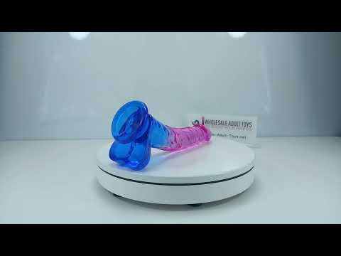 8.27'' Purple & Blue TPE Realistic Dildo with Balls and Strong Suction Cup
