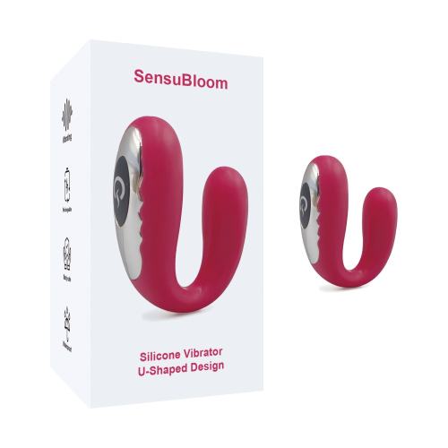 Red Rechargeable Silicone Vibrator – 5 Vibrating Modes U-Shaped Design