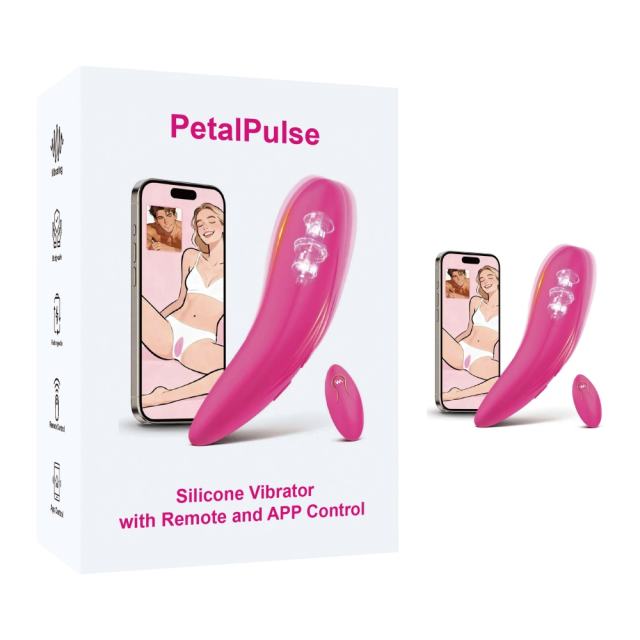 Customizable 3.74" Magenta Rechargeable Silicone App-Controlled Vibrator – 9 Vibrating Modes Dual Control with Remote & Rotating Stimulation