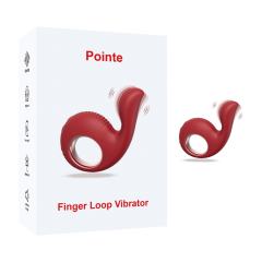 10-Mode Wateproof Rechargeable Silicone Red Finger Loop Vibrator