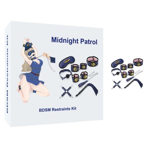 8-Piece Set Blue & Pink Bondage Restraint Kit