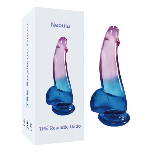 Customizable  8.27'' Purple & Blue TPE Realistic Dildo