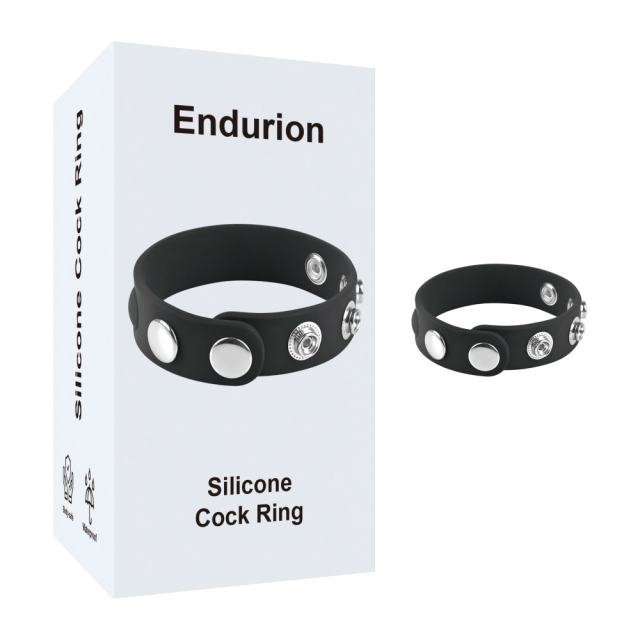 Black Adjustable Silicone Cock Ring Strap