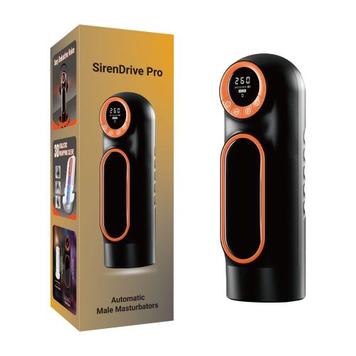 Customizable 10-Speed Sucking, Thrusting & Vibrating Waterproof Automatic Male Masturbators in Black with Sound Effects