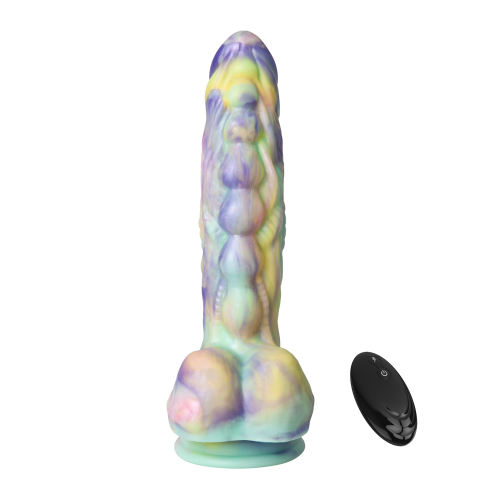 9.26" Multicolor Rechargeable Silicone Thrusting Realistic Dildo – 10 Vibrating + 3 Thrusting Modes with Remote Control