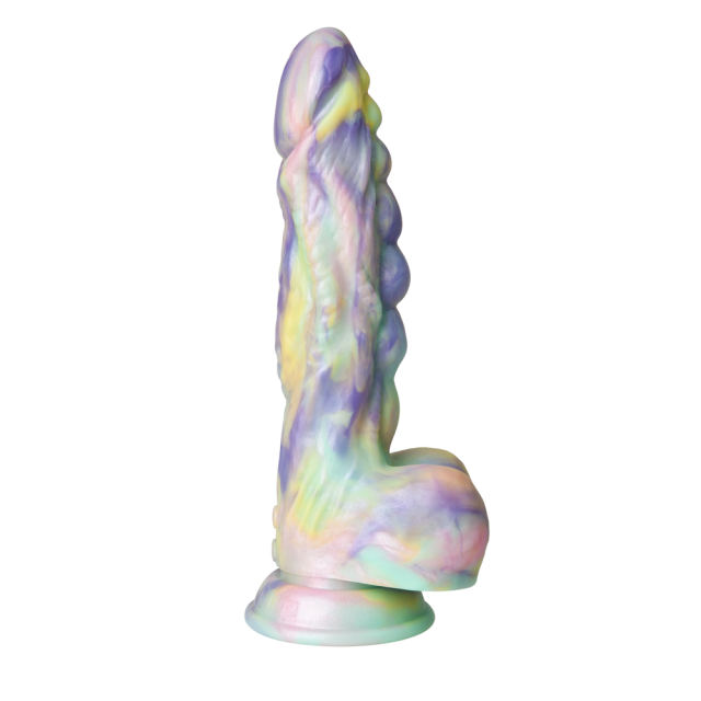 9.26" Multicolor Rechargeable Silicone Thrusting Realistic Dildo – 10 Vibrating + 3 Thrusting Modes with Remote Control