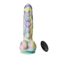 9.26" Multicolor Rechargeable Silicone Thrusting Realistic Dildo – 10 Vibrating + 3 Thrusting Modes with Remote Control
