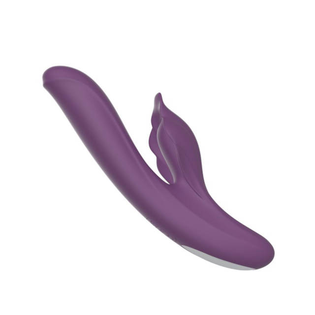 9.46" Dark Purple Rechargeable Silicone Rabbit Vibrator – 10 Vibrating + 7 Thrusting + 5 Tapping Modes Triple Stimulation Design