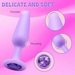 3 Sizes Purple Silicone Anal Plug Set – Progressive Training Kit with Gem Base Design
