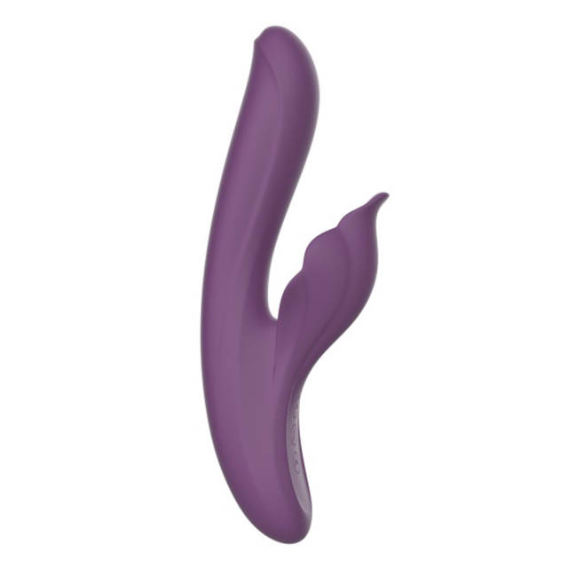 9.46" Dark Purple Rechargeable Silicone Rabbit Vibrator – 10 Vibrating + 7 Thrusting + 5 Tapping Modes Triple Stimulation Design