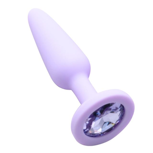 3 Sizes Purple Silicone Anal Plug Set – Progressive Training Kit with Gem Base Design