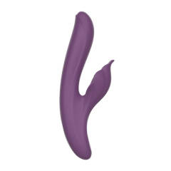 9.46" Dark Purple Rechargeable Silicone Rabbit Vibrator – 10 Vibrating + 7 Thrusting + 5 Tapping Modes Triple Stimulation Design