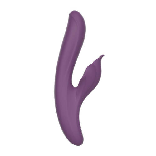 9.46" Dark Purple Rechargeable Silicone Rabbit Vibrator – 10 Vibrating + 7 Thrusting + 5 Tapping Modes Triple Stimulation Design