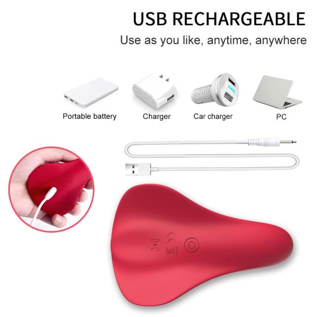 9 Vibrating Modes Red Rechargeable Silicone Remote Control Panty Vibrator