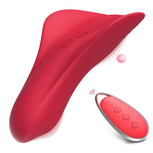 9 Vibrating Modes Red Rechargeable Silicone Remote Control Panty Vibrator