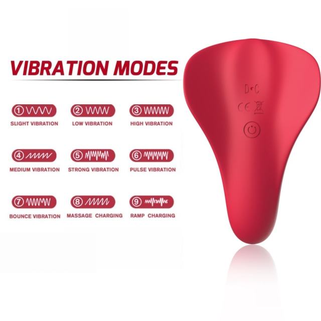 9 Vibrating Modes Red Rechargeable Silicone Remote Control Panty Vibrator