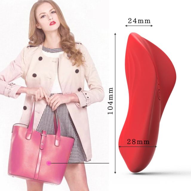 9 Vibrating Modes Red Rechargeable Silicone Remote Control Panty Vibrator