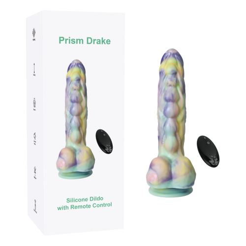 9.26" Multicolor Rechargeable Silicone Thrusting Realistic Dildo – 10 Vibrating + 3 Thrusting Modes with Remote Control