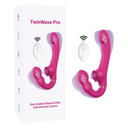 9.18 Inch 10-Mode Dual-Ended Vibrating & Tapping Waterproof Rechargeable Silicone Dildo with Remote Control