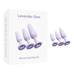 3 Sizes Purple Silicone Anal Plug Set – Progressive Training Kit with Gem Base Design