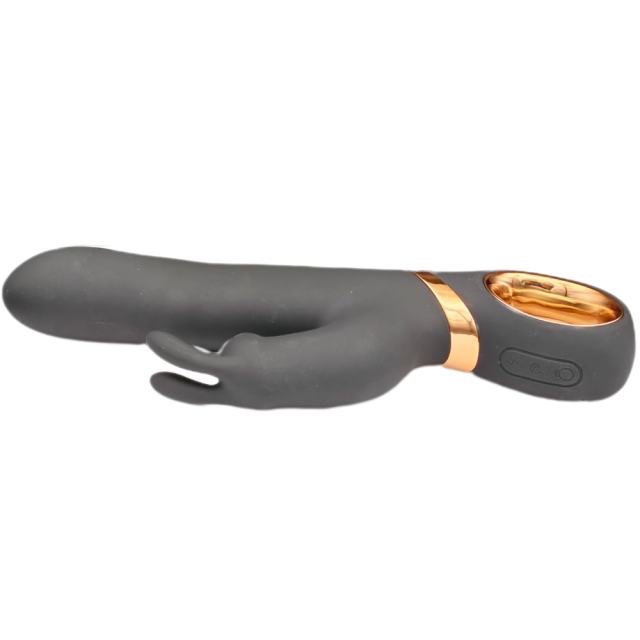 9.06" Black Rechargeable Silicone Rabbit Vibrator – 13 Vibrating + 3 Swinging Modes Dual Stimulation Design