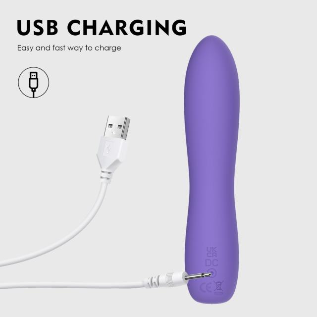 5.40" Purple Rechargeable Silicone G-Spot Vibrator – 10 Vibrating Modes Slim Precision Design