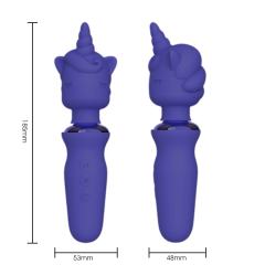 7.29" Purple Rechargeable Silicone Unicorn Vibrator – 20 Vibrating Modes Fantasy Design