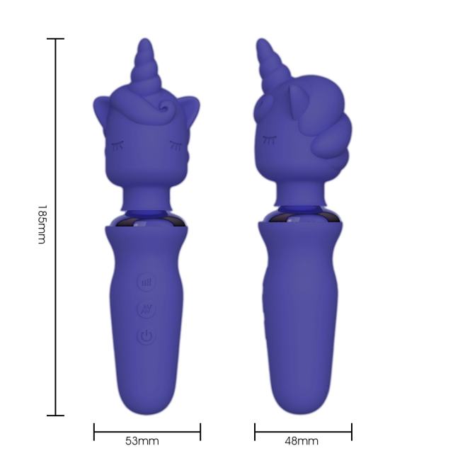 7.29" Purple Rechargeable Silicone Unicorn Vibrator – 20 Vibrating Modes Fantasy Design