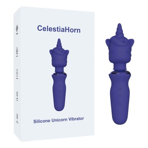 Customizable 7.29" Purple Rechargeable Silicone Unicorn Vibrator – 20 Vibrating Modes Fantasy Design