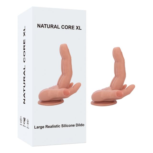 Customizable  6.70'' Flesh Hand-Shaped Silicone Dildo with Raised Finger with Suction Cup Base