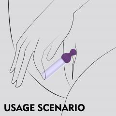 3.55" Purple Rechargeable Silicone Clitoral Vibrator – 10 Vibrating Modes with 5 Interchangeable Heads