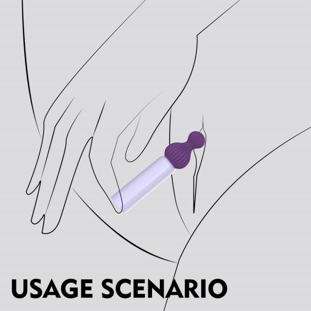 3.55" Purple Rechargeable Silicone Clitoral Vibrator – 10 Vibrating Modes with 5 Interchangeable Heads