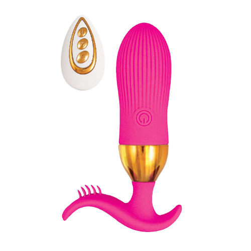 10 Vibrating Modes Magenta Rechargeable Silicone Remote Control Vibrating Egg