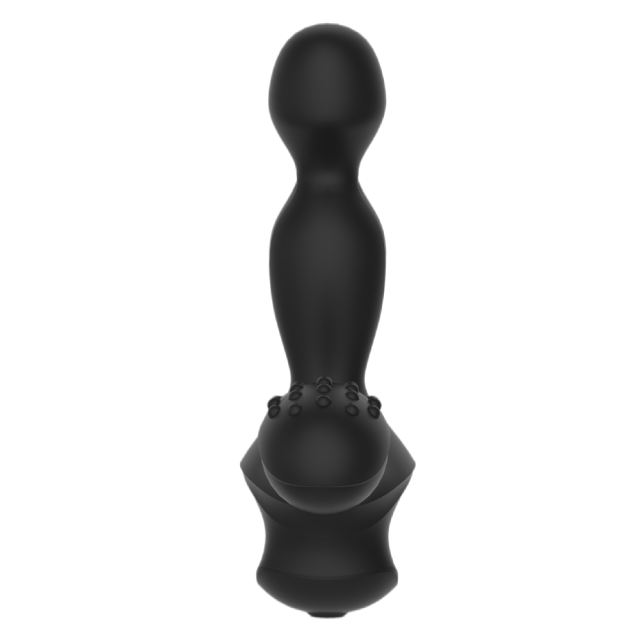 5.71" Black Rechargeable Silicone Prostate Massager – 10 Vibrating + 3 Rotating Modes with Heating & Remote Control