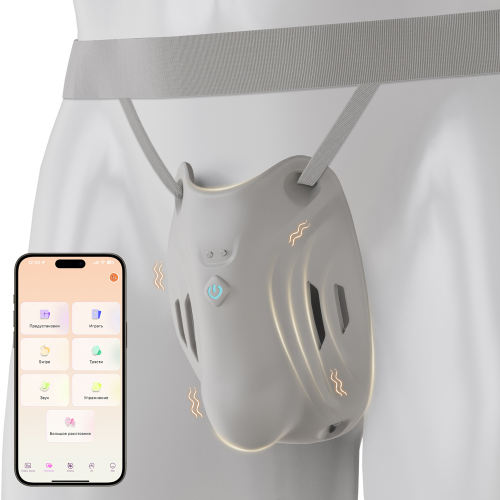 9 Vibrating Modes Wearable Grey Rechargeable Silicone App-Controlled Panty Vibrator