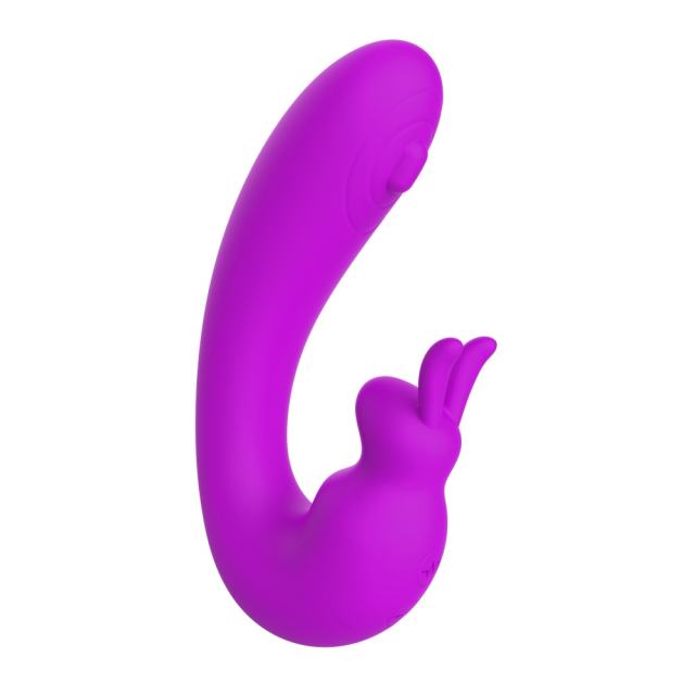5.79" Purple Rechargeable Silicone Rabbit Vibrator – 10 Vibrating + 10 Tapping Modes Triple Stimulation Design