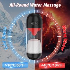 8.59" Red & White Rechargeable Silicone App-Controlled Masturbator – 9 Vibrating + 9 Tongue-Licking Modes Interactive Design
