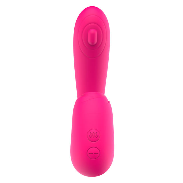 5.79" Magenta Rechargeable Silicone Rabbit Vibrator – 10 Vibrating + 10 Sucking + 10 Tapping Modes Triple Stimulation Design
