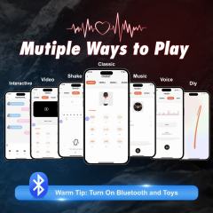 8.59" Red & White Rechargeable Silicone App-Controlled Masturbator – 9 Vibrating + 9 Tongue-Licking Modes Interactive Design