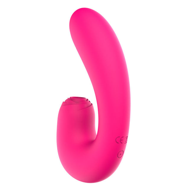 5.79" Magenta Rechargeable Silicone Rabbit Vibrator – 10 Vibrating + 10 Sucking + 10 Tapping Modes Triple Stimulation Design