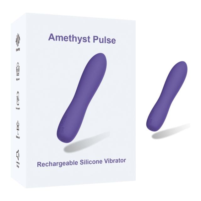 Customizable 5.40" Purple Rechargeable Silicone G-Spot Vibrator – 10 Vibrating Modes Slim Precision Design