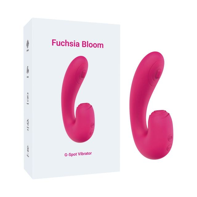 Customizable  5.79" Magenta Rechargeable Silicone Rabbit Vibrator – 10 Vibrating + 10 Sucking + 10 Tapping Modes Triple Stimulation Design