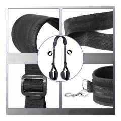 Black Bed Restraints Set with Handcuffs