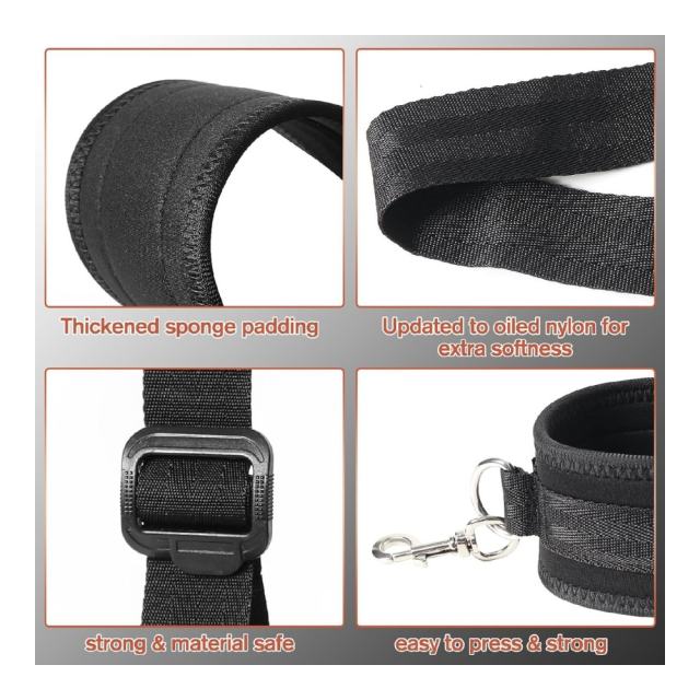 Black Bed Restraints Set with Handcuffs