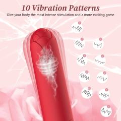 3.35” Red 10-Speed Rechargeable Vibrating Bullet